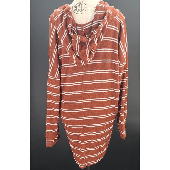 Market & Spruce Stitch Fix Brushed knit hoodie Brown & White top Size 1x casual - Picture 2 of 5